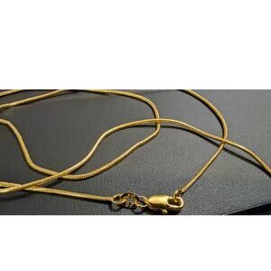 18k 18KGF Gold Filled 30" Snake‎ Chain Necklace New 1/16th" Wide Lobster Clasp
